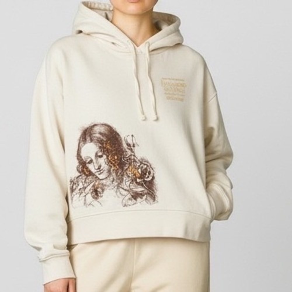 Biltmore‎ Leonardo da Vinci 500 Years of Genius Cropped Hoodie Cream Large